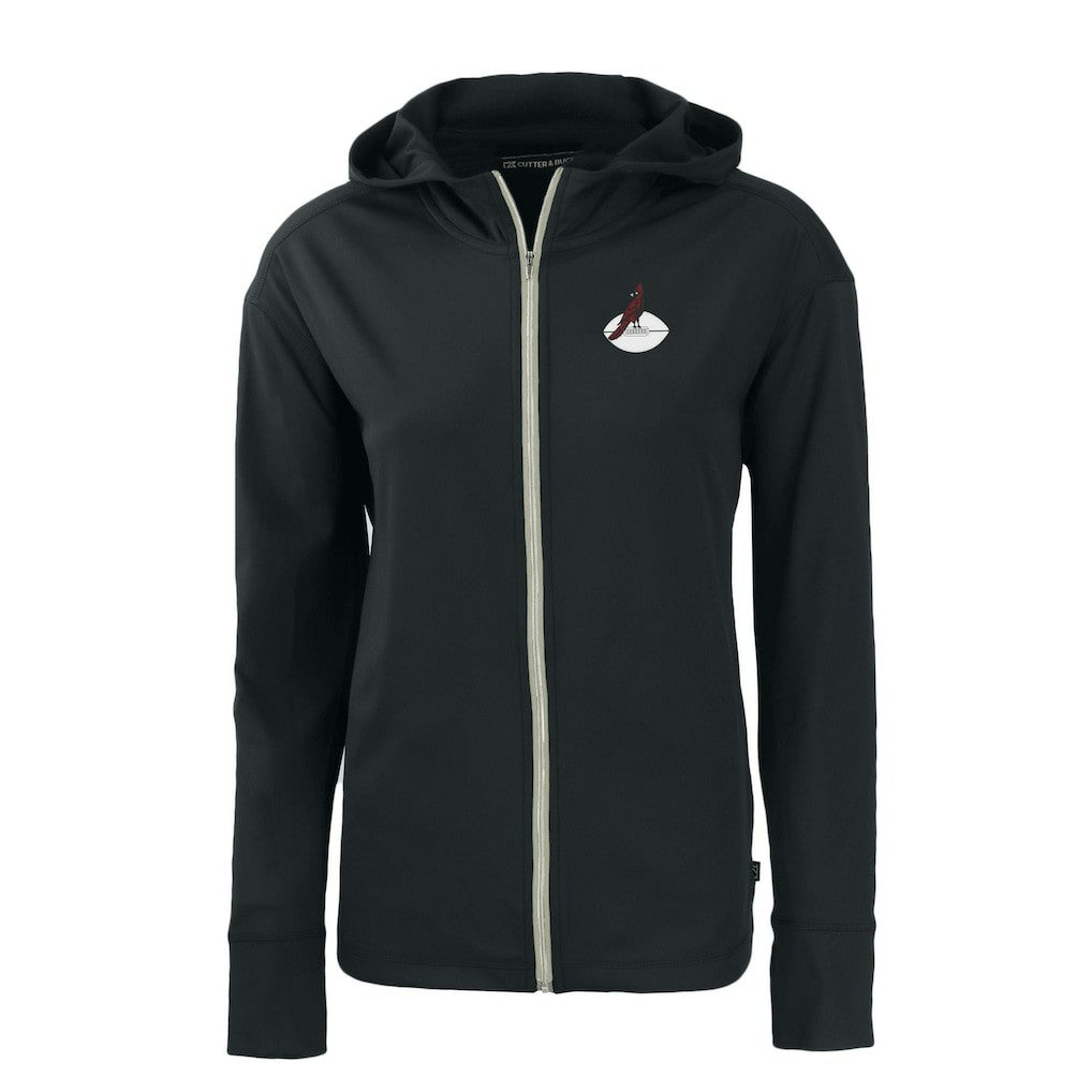 Arizona Cardinals Cutter & Buck Women's Throwback Daybreak Eco Recycled Half-Zip Hoodie Black - NFL