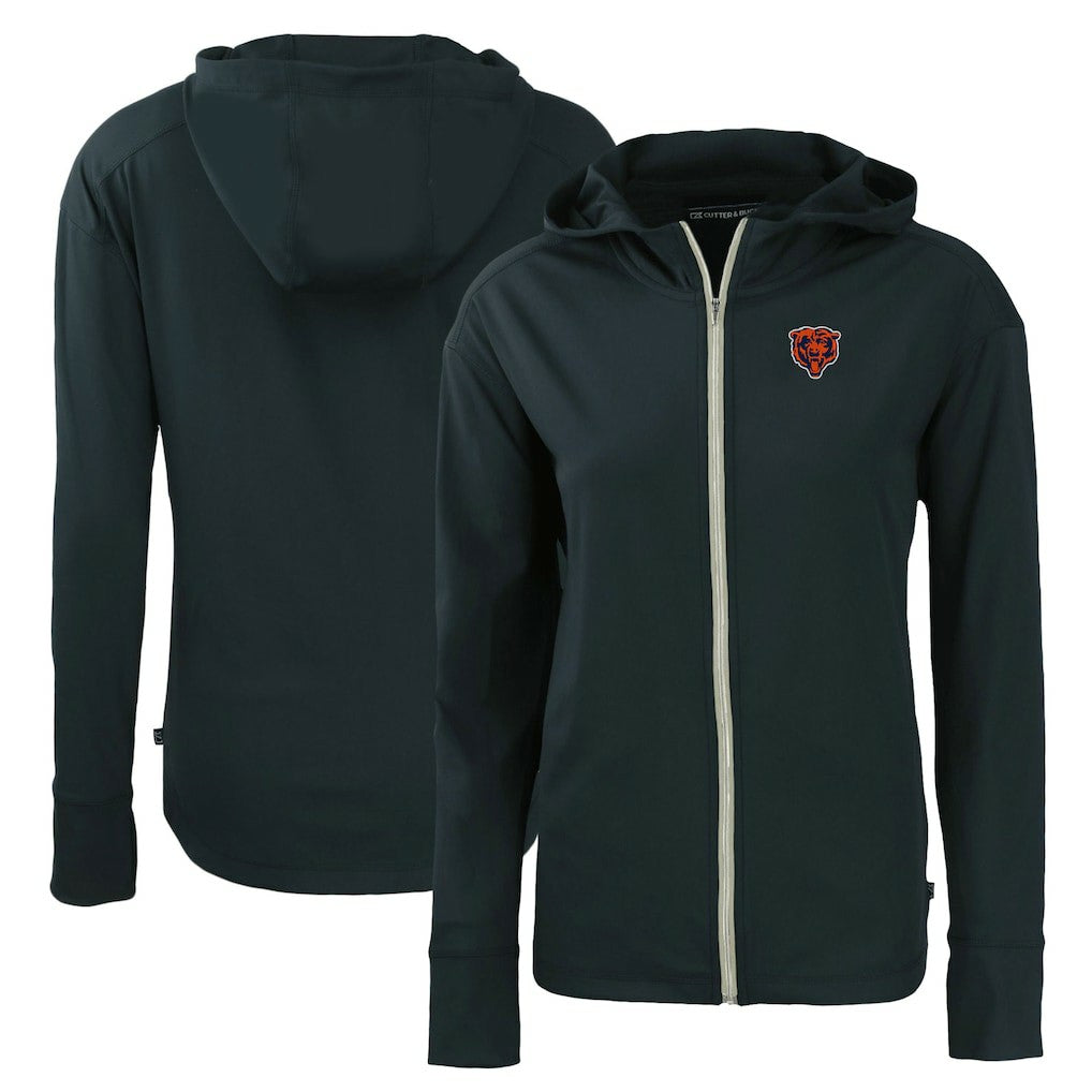 Chicago Bears Cutter & Buck Women's Throwback Daybreak Eco Recycled Half-Zip Hoodie Navy - NFL