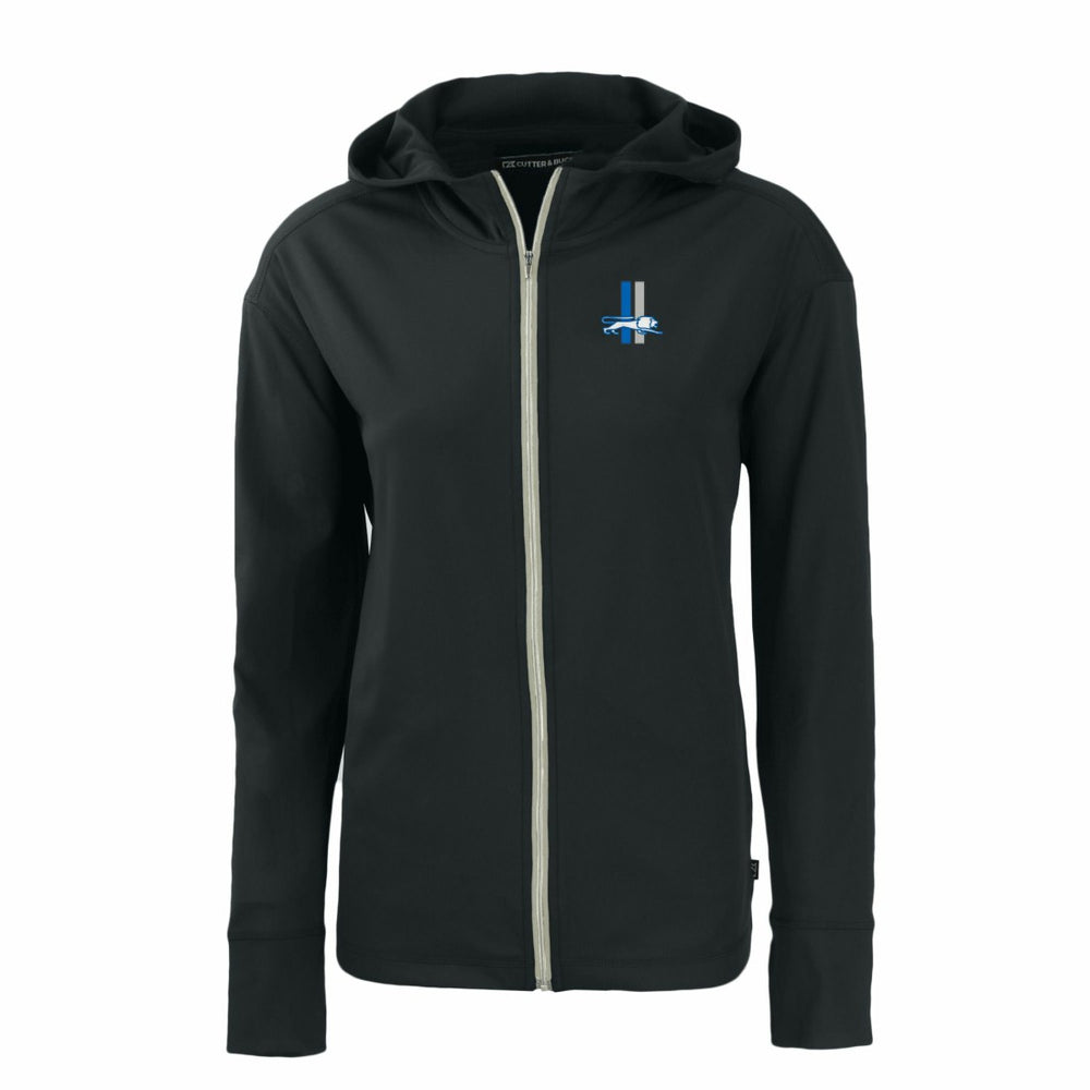 Detroit Lions Cutter & Buck Women's Throwback Daybreak Eco Recycled Half-Zip Hoodie Black - NFL