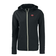 San Francisco 49ers Cutter & Buck Women's Throwback Daybreak Eco Recycled Half-Zip Hoodie Black - NFL