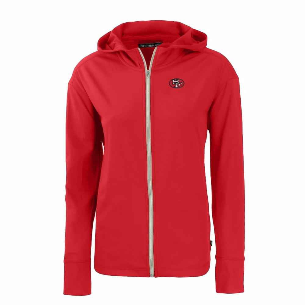 San Francisco 49ers Cutter & Buck Women's Throwback Daybreak Eco Recycled Half-Zip Hoodie Scarlet - NFL