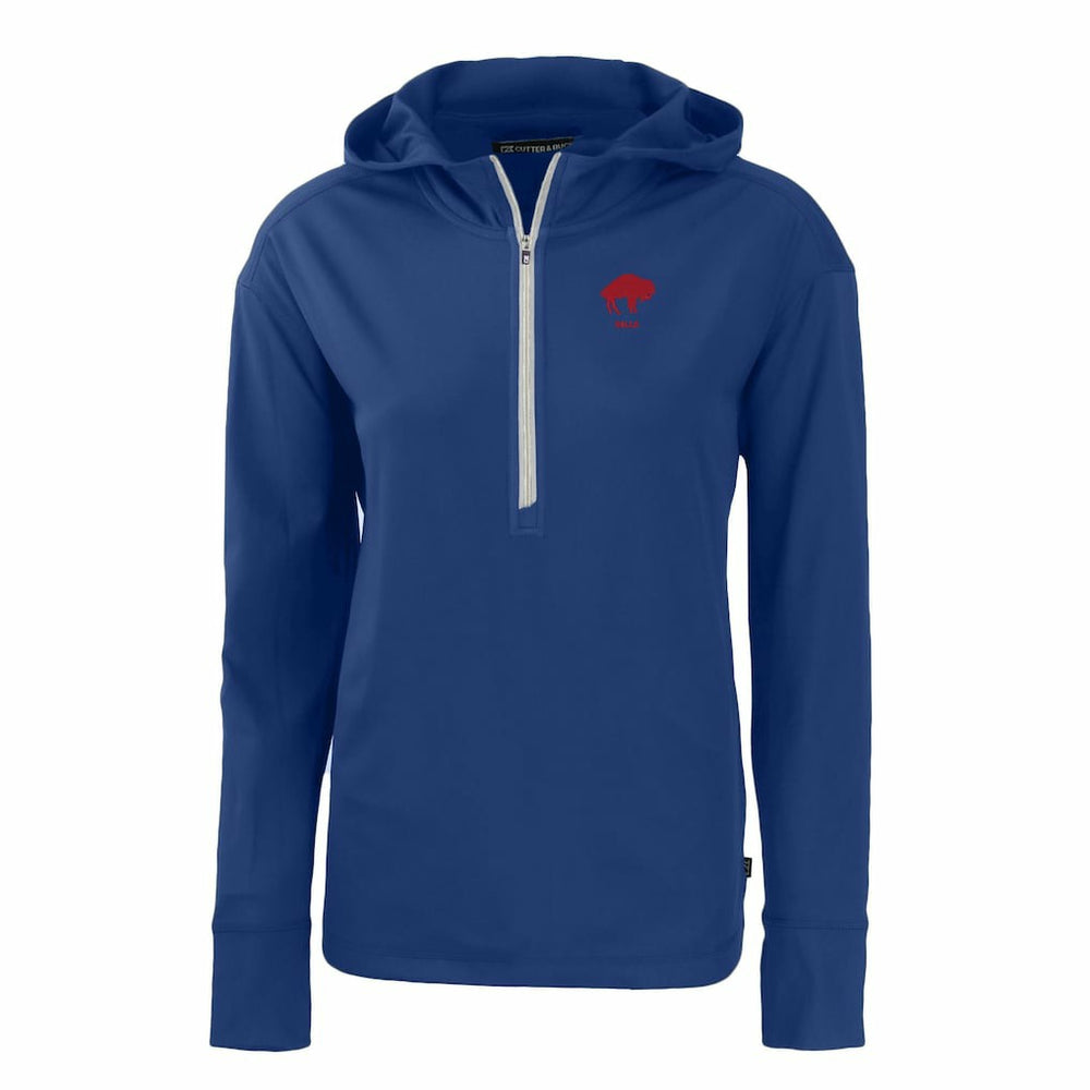 Buffalo Bills Cutter & Buck Women's Throwback Daybreak Eco Recycled Half-Zip Hoodie Royal - NFL