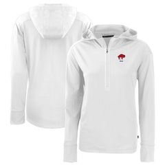 Buffalo Bills Cutter & Buck Women's Throwback Daybreak Eco Recycled Half-Zip Hoodie White - NFL