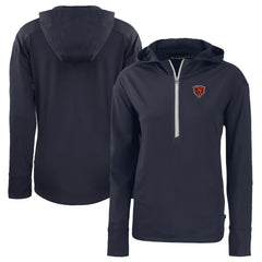 Chicago Bears Cutter & Buck Women's Throwback Daybreak Eco Recycled Half-Zip Hoodie Navy - NFL