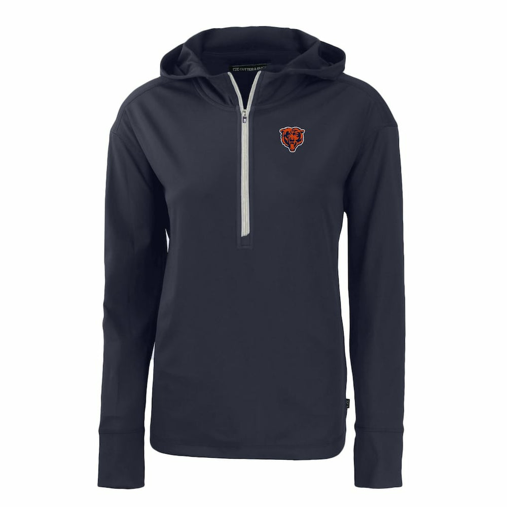 Chicago Bears Cutter & Buck Women's Throwback Daybreak Eco Recycled Half-Zip Hoodie Navy - NFL