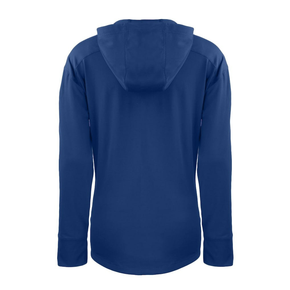 Denver Broncos Cutter & Buck Women's Throwback Daybreak Eco Recycled Half-Zip Hoodie Blue - NFL