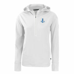 Detroit Lions Cutter & Buck Women's Throwback Daybreak Eco Recycled Half-Zip Hoodie White - NFL