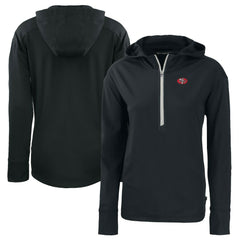 San Francisco 49ers Cutter & Buck Women's Throwback Daybreak Eco Recycled Half-Zip Hoodie Black - NFL