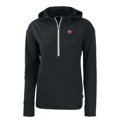 San Francisco 49ers Cutter & Buck Women's Throwback Daybreak Eco Recycled Half-Zip Hoodie Black - NFL