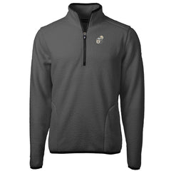 New Orleans Saints Cutter & Buck Throwback Cascade Eco Sherpa Fleece Quarter-Zip Pullover Jacket Gray/Black - NFL