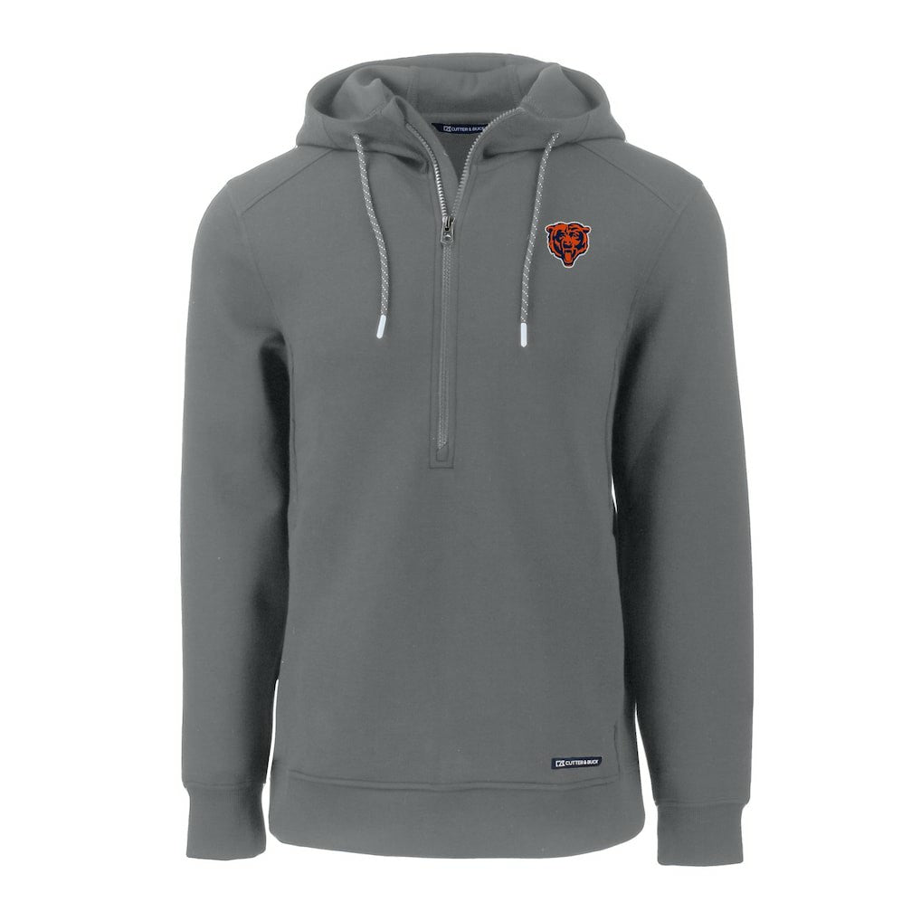 Chicago Bears Cutter & Buck Throwback Roam Eco Half-Zip Recycled Pullover Hoodie Gray - NFL