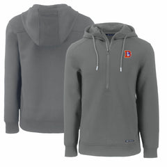 Denver Broncos Cutter & Buck Throwback Roam Eco Half-Zip Recycled Pullover Hoodie Gray - NFL