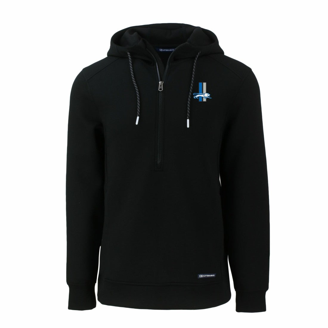 Detroit Lions Cutter & Buck Throwback Roam Eco Half-Zip Recycled Pullover Hoodie Black - NFL