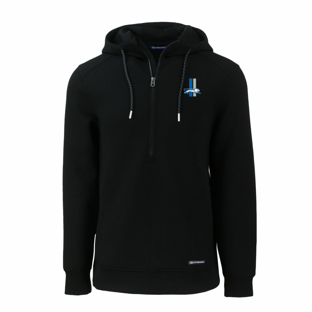 Detroit Lions Cutter & Buck Throwback Roam Eco Half-Zip Recycled Pullover Hoodie Black - NFL