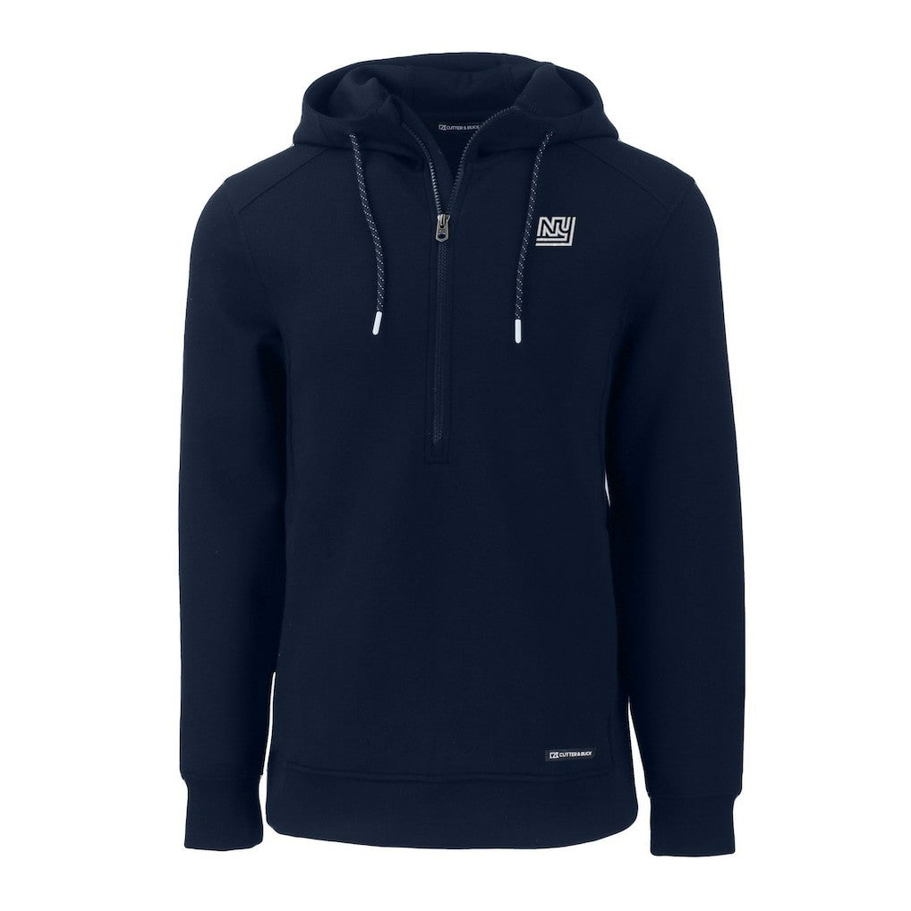 New York Giants Cutter & Buck Throwback Roam Eco Half-Zip Recycled Pullover Hoodie Navy - NFL