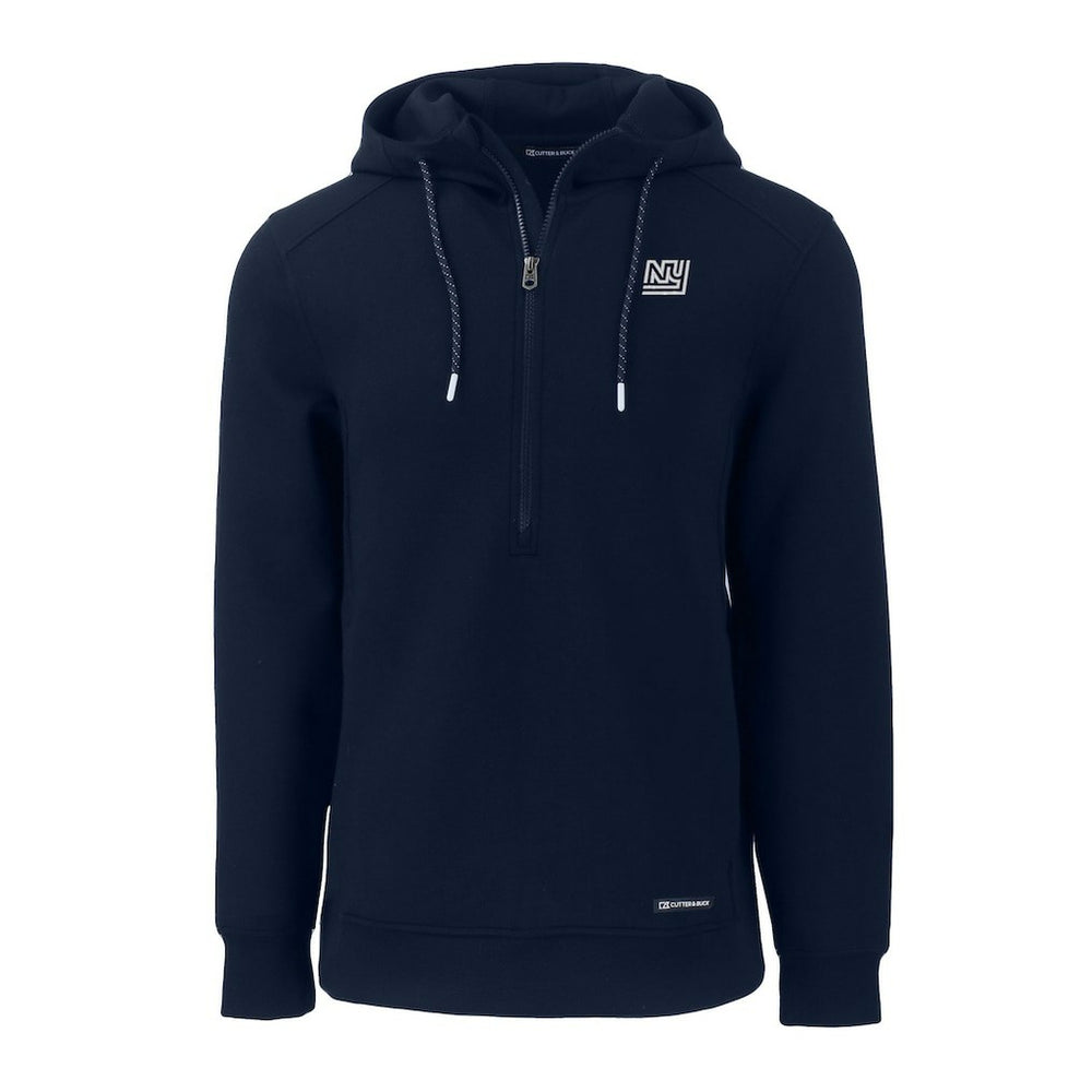 New York Giants Cutter & Buck Throwback Roam Eco Half-Zip Recycled Pullover Hoodie Navy - NFL