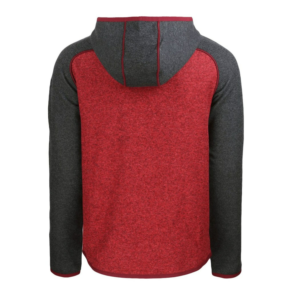 Atlanta Falcons Cutter & Buck Throwback Mainsail Sweater-Knit Full-Zip Hoodie Heather Red/Heather Charcoal - NFL