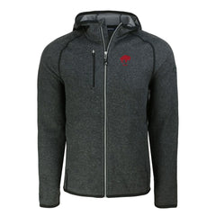 Buffalo Bills Cutter & Buck Throwback Mainsail Sweater-Knit Full-Zip Hoodie Heather Charcoal - NFL