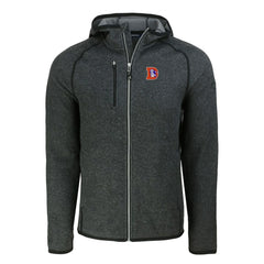 Denver Broncos Cutter & Buck Throwback Mainsail Sweater-Knit Full-Zip Hoodie Heather Charcoal - NFL