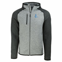 Detroit Lions Cutter & Buck Throwback Mainsail Sweater-Knit Full-Zip Hoodie Heather Gray/Heather Charcoal - NFL