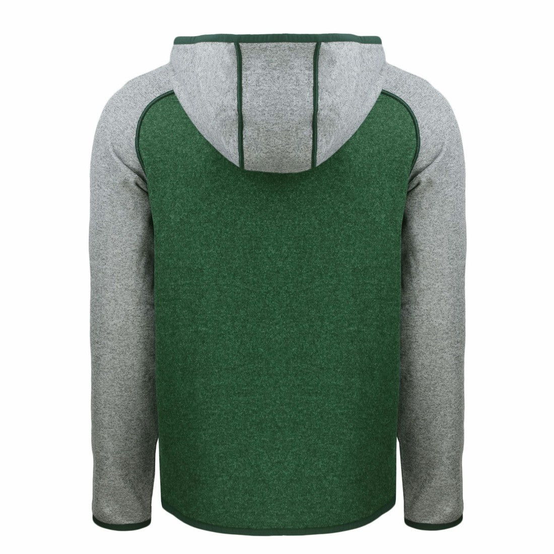 Green Bay Packers Cutter & Buck Throwback Mainsail Sweater-Knit Full-Zip Hoodie Heather Green/Heather Gray - NFL