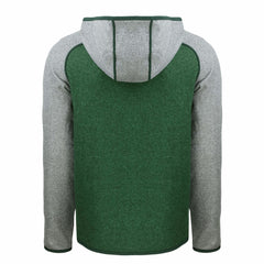Green Bay Packers Cutter & Buck Throwback Mainsail Sweater-Knit Full-Zip Hoodie Heather Green/Heather Gray - NFL