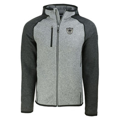 Las Vegas Raiders Cutter & Buck Throwback Mainsail Sweater-Knit Full-Zip Hoodie Heather Gray/Heather Charcoal - NFL