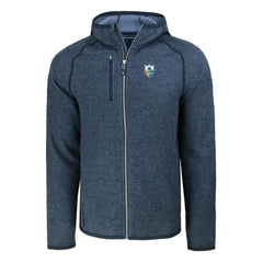 Los Angeles Chargers Cutter & Buck Throwback Mainsail Sweater-Knit Full-Zip Hoodie Heather Navy - NFL