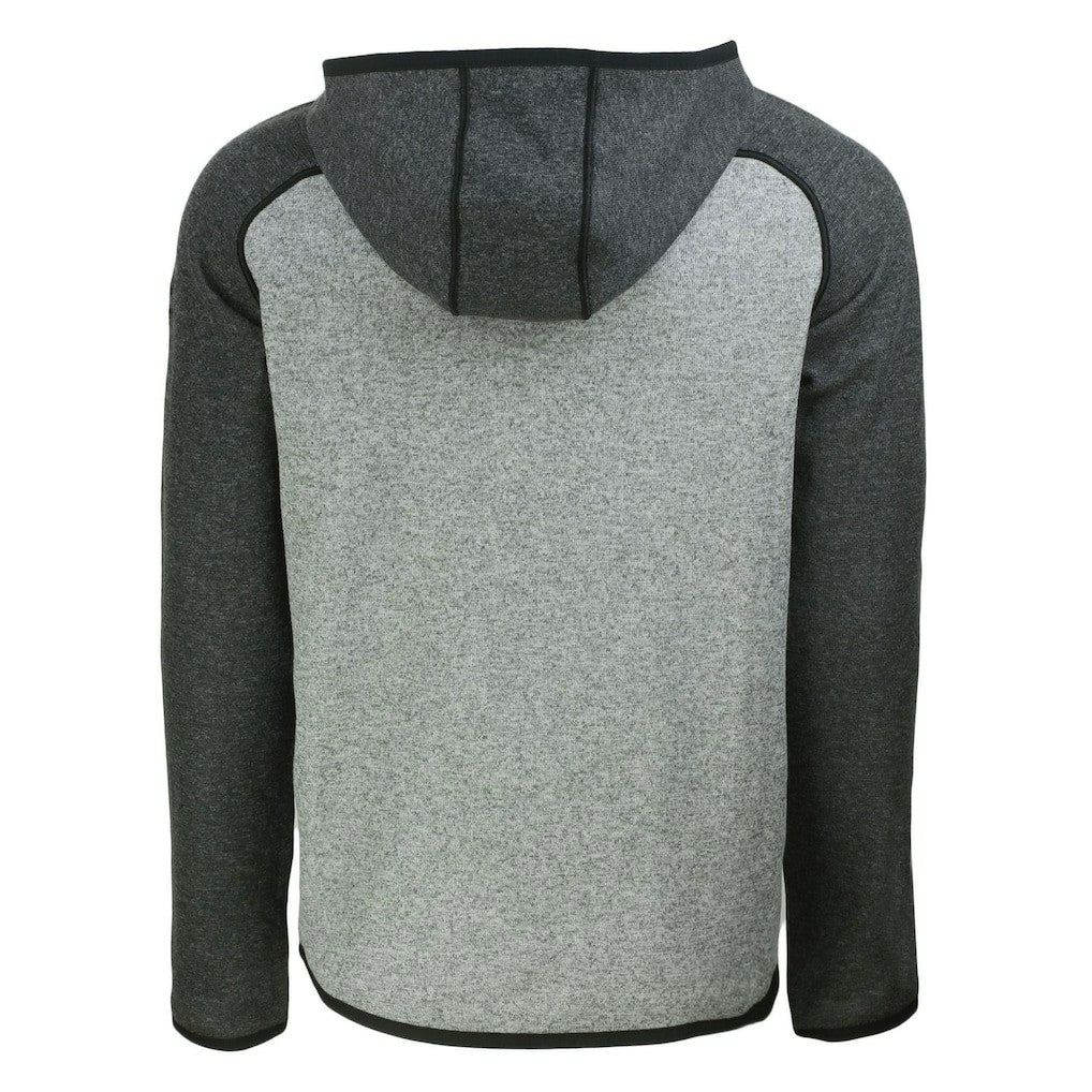 Los Angeles Chargers Cutter & Buck Throwback Mainsail Sweater-Knit Full-Zip Hoodie Heather Gray/Heather Charcoal - NFL