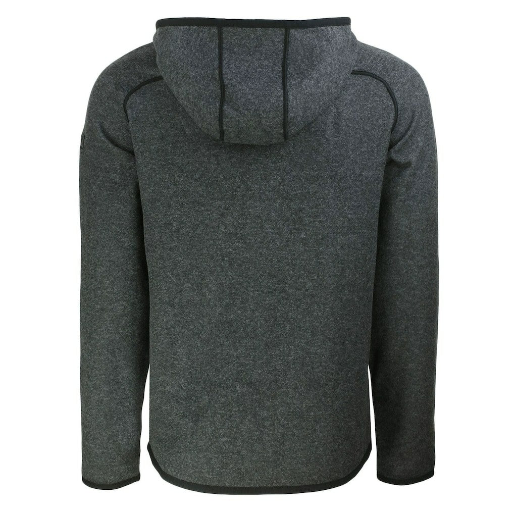 Miami Dolphins Cutter & Buck Throwback Mainsail Sweater-Knit Full-Zip Hoodie Heather Charcoal - NFL