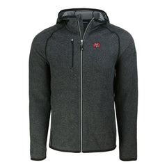 San Francisco 49ers Cutter & Buck Throwback Mainsail Sweater-Knit Full-Zip Hoodie Heather Charcoal - NFL