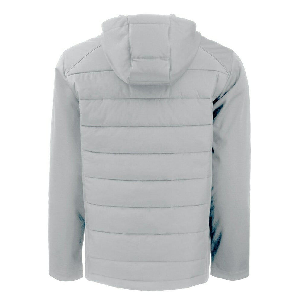 Atlanta Falcons Cutter & Buck Throwback Evoke Hybrid Eco Softshell Recycled Full-Zip Hoodie Jacket Gray - NFL