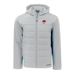 Buffalo Bills Cutter & Buck Throwback Evoke Hybrid Eco Softshell Recycled Full-Zip Hoodie Jacket Gray - NFL