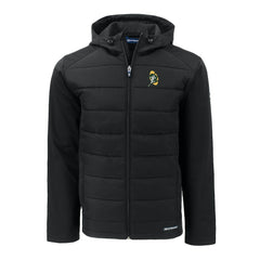Green Bay Packers Cutter & Buck Throwback Evoke Hybrid Eco Softshell Recycled Full-Zip Hoodie Jacket Black - NFL