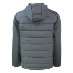 Las Vegas Raiders Cutter & Buck Throwback Evoke Hybrid Eco Softshell Recycled Full-Zip Hoodie Jacket Gray - NFL