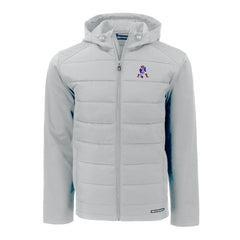 New England Patriots Cutter & Buck Throwback Evoke Hybrid Eco Softshell Recycled Full-Zip Hoodie Jacket Gray - NFL