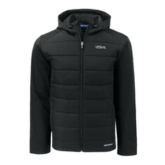 New York Jets Cutter & Buck Throwback Evoke Hybrid Eco Softshell Recycled Full-Zip Hoodie Jacket Black - NFL