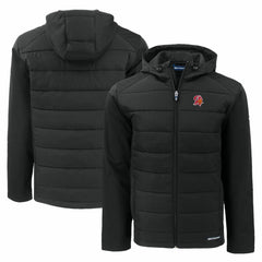 Tampa Bay Buccaneers Cutter & Buck Throwback Evoke Hybrid Eco Softshell Recycled Full-Zip Hoodie Jacket Black - NFL