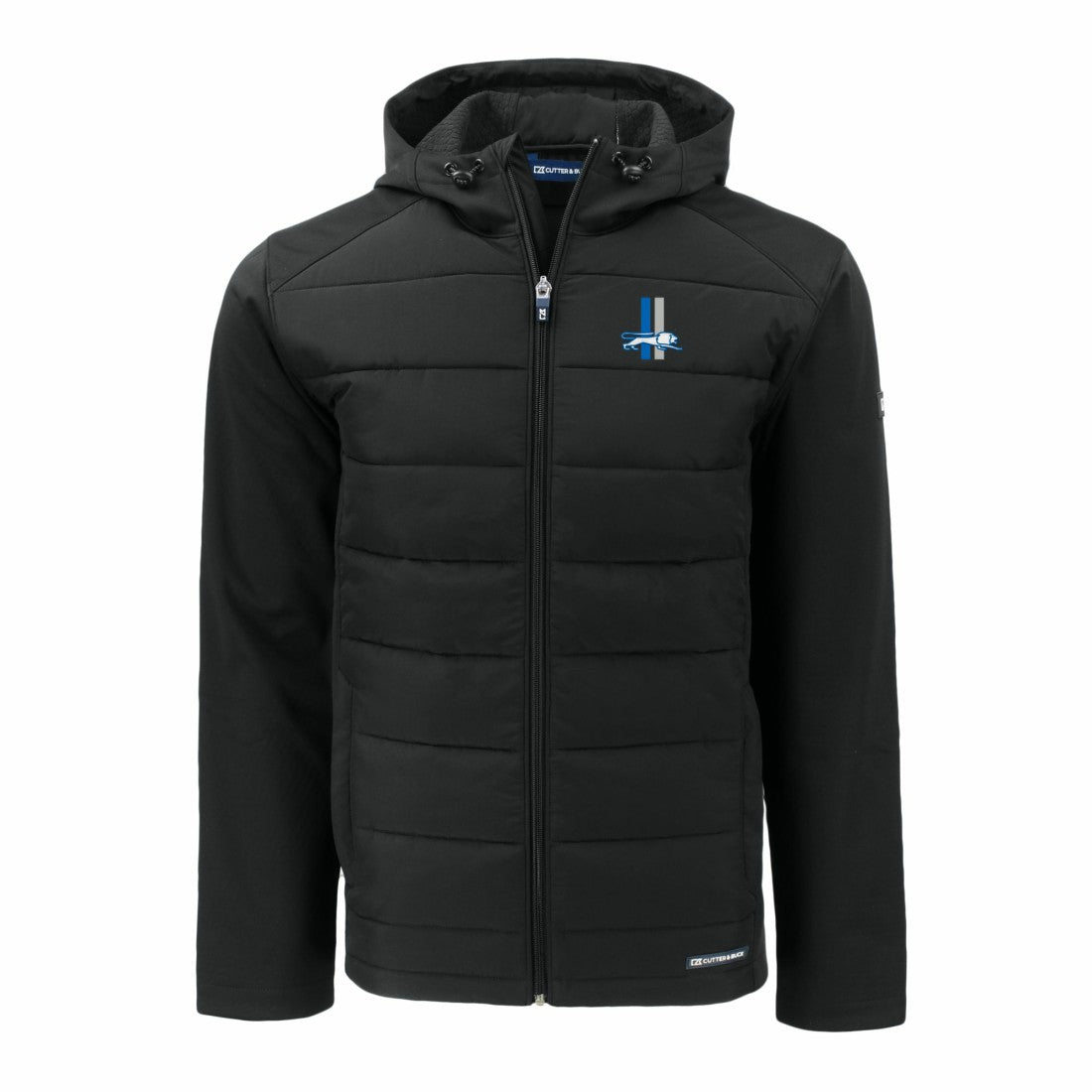 Detroit Lions Cutter & Buck Throwback Big & Tall Evoke Hybrid Eco Softshell Recycled Full-Zip Jacket Black - NFL