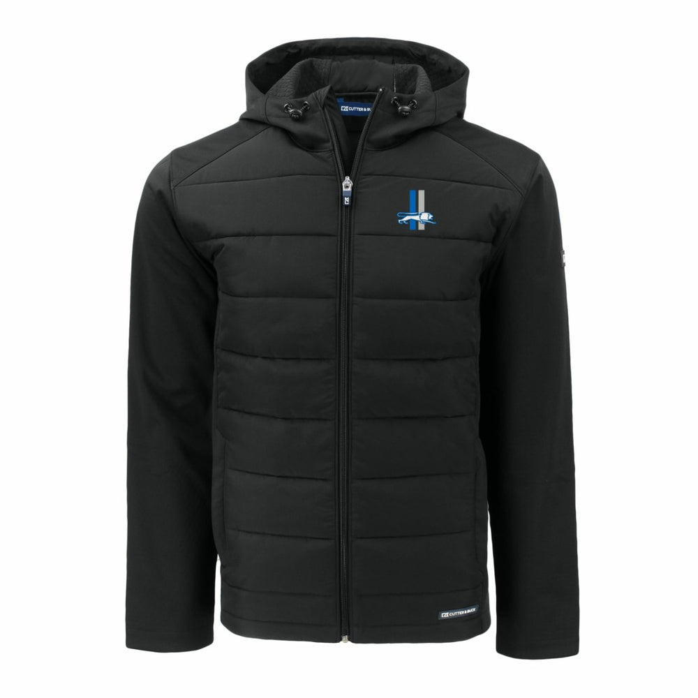 Detroit Lions Cutter & Buck Throwback Big & Tall Evoke Hybrid Eco Softshell Recycled Full-Zip Jacket Black - NFL