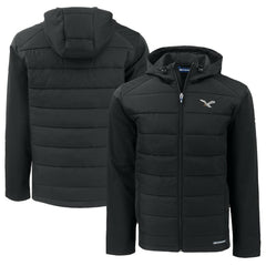 Philadelphia Eagles Cutter & Buck Throwback Big & Tall Evoke Hybrid Eco Softshell Recycled Full-Zip Hoodie Black - NFL