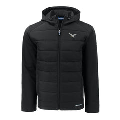 Philadelphia Eagles Cutter & Buck Throwback Big & Tall Evoke Hybrid Eco Softshell Recycled Full-Zip Hoodie Black - NFL
