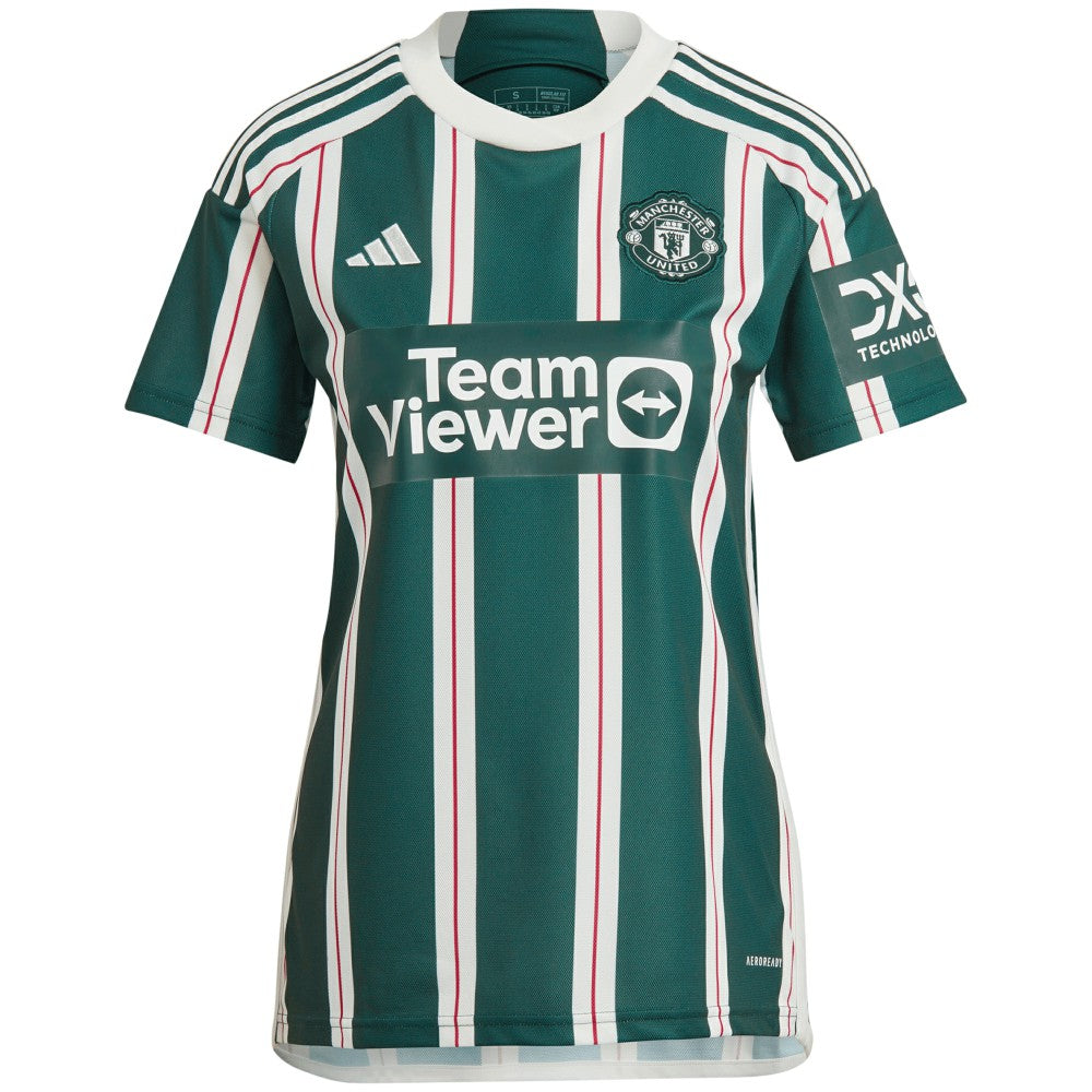 Adidas Jonny Evans Manchester United Women's 2023/24 Away Replica Player Jerseys – Green