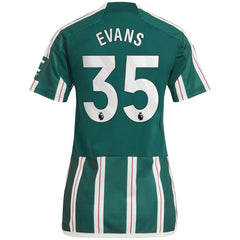 Adidas Jonny Evans Manchester United Women's 2023/24 Away Replica Player Jerseys – Green