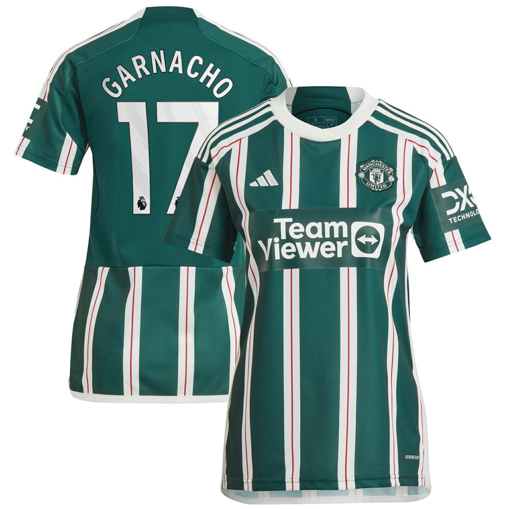 Adidas Alejandro Garnacho Manchester United Women's 2023/24 Away Replica Player Jerseys – Green