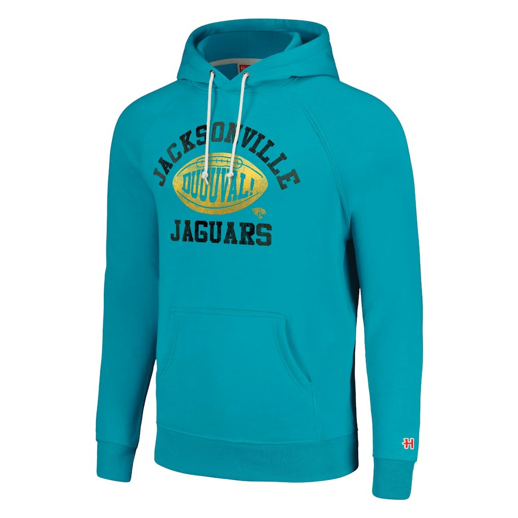 Jacksonville Jaguars Homage Unisex Hyperlocal Raglan Pullover Hoodie Teal - NFL