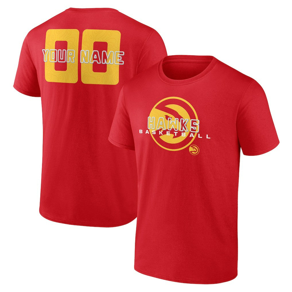 NBA - Atlanta Hawks Stellar Personalized Name & Number T-Shirt - Red