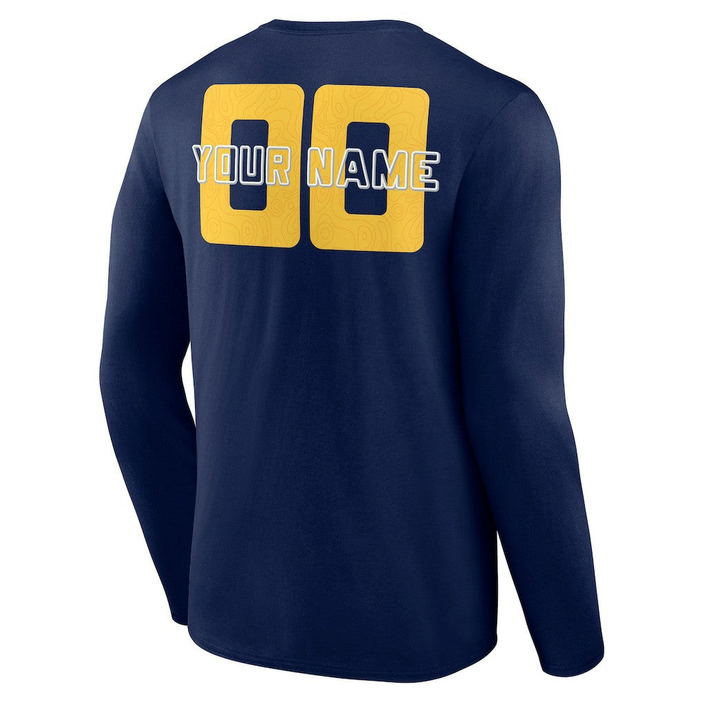 NBA - Denver Nuggets Stellar Personalized Name & Number Long Sleeve T-Shirt - Navy