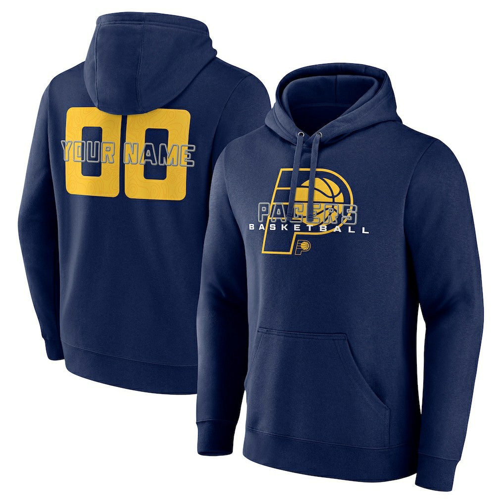 NBA - Indiana Pacers Stellar Personalized Name & Number Pullover Hoodie - Navy