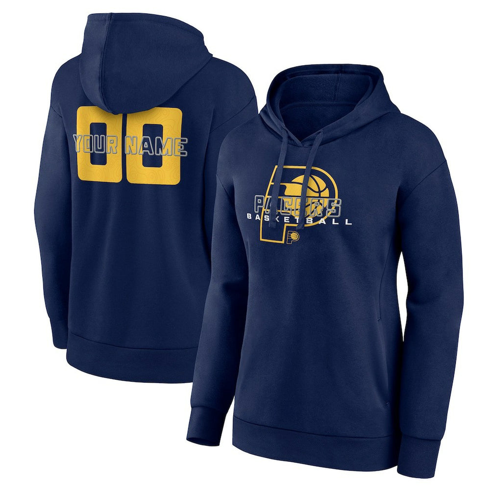 NBA - Indiana Pacers Women's Stellar Personalized Name & Number Pullover Hoodie - Navy